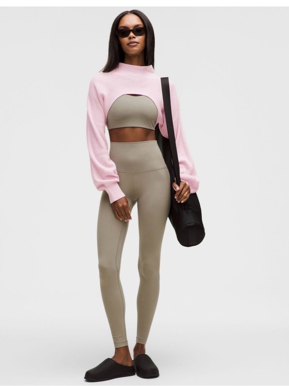 Lululemon Monk neck Cotton Shrug Medium size Baby pink